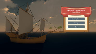 start menu showing sailing ship in the background